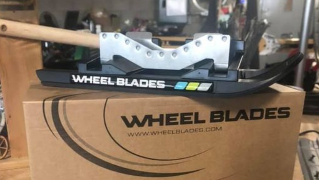 plainbicycle wheel blade on a box